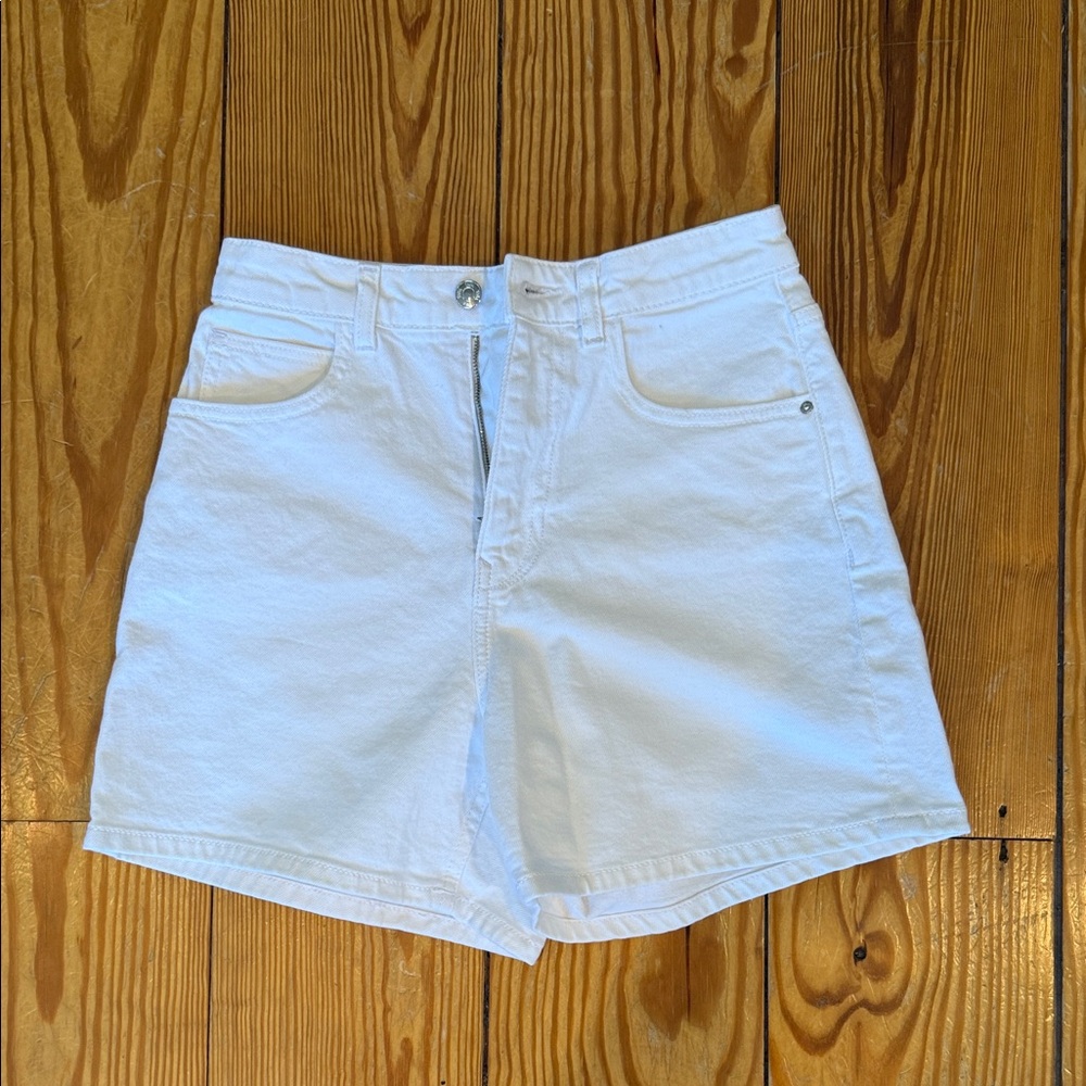 Zara White Denim Shorts
